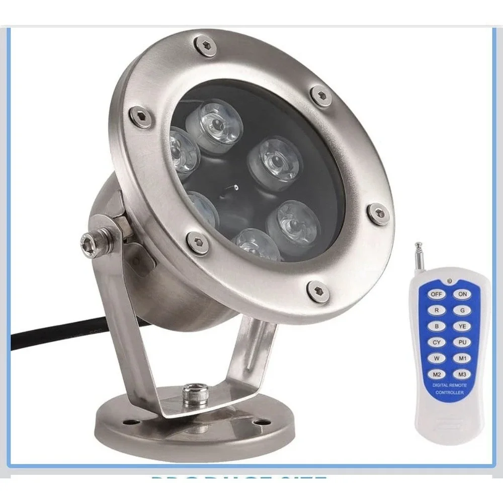 12N31/ Underwater LED Lights, 18W RGB Color Changing Spotlights, IP68 Waterproof